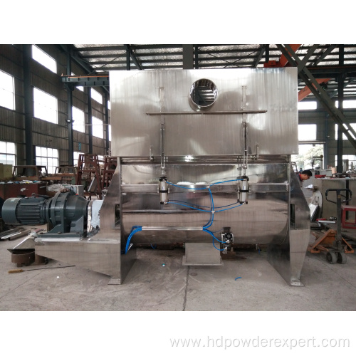 Horizontal industrial powder and liquid ribbon mixer machine